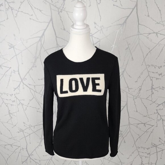 Zadig & Voltaire Black 100% Merino Wool Gwendal Love Sweater - Picture 1 of 6